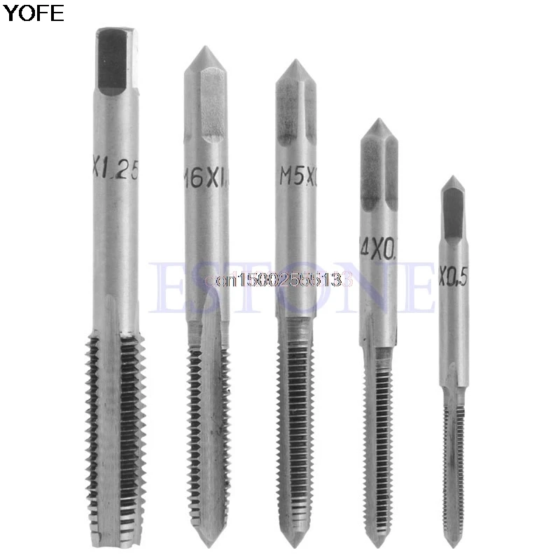 

5PCS HSS M3 M4 M5 M6 M8 HSS Machine Hand Screw Thread Metric Plug Tap Drill Set