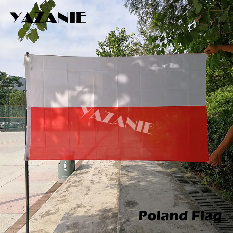 

YAZANIE 90x150cm Flag of Poland 3x5 ft Polish Banner National Ensign Happy Gifts High Quality Polyester Custom National Flag