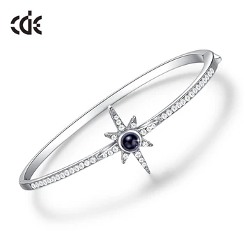 

CDE Embellished with crystals from Swarovski 925 Sterling Silver Bracelets Bangles Women Jewelry Sparkling Star Bracelet For Her