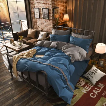

Modern Bedding Sets with button reactive Printing 4pcs Queen Size Home Textile Bedclothes Bed Linen Duvet Cover Set