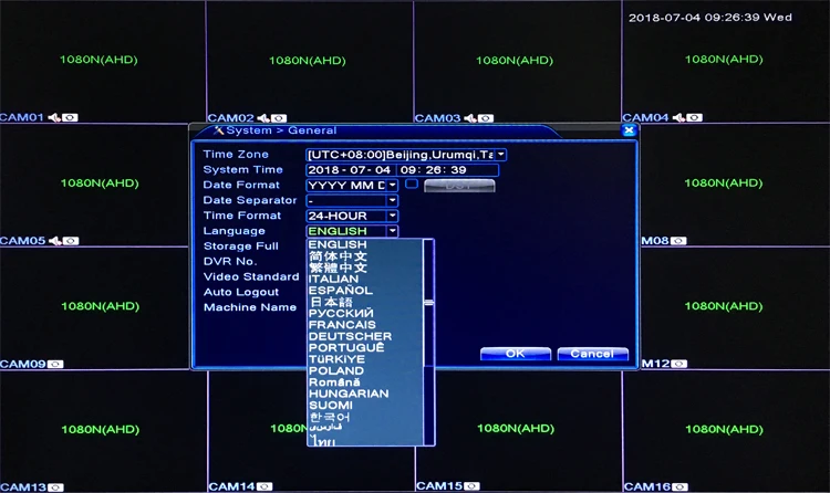 1080P 2mp CCTV Camera XMeye Hi3521A 16 Channel 16CH 1080N 6 in 1 Hybrid Wifi XVI TVi CVI NVR AHD DVR Surveillance Video Recorder menu picture 03