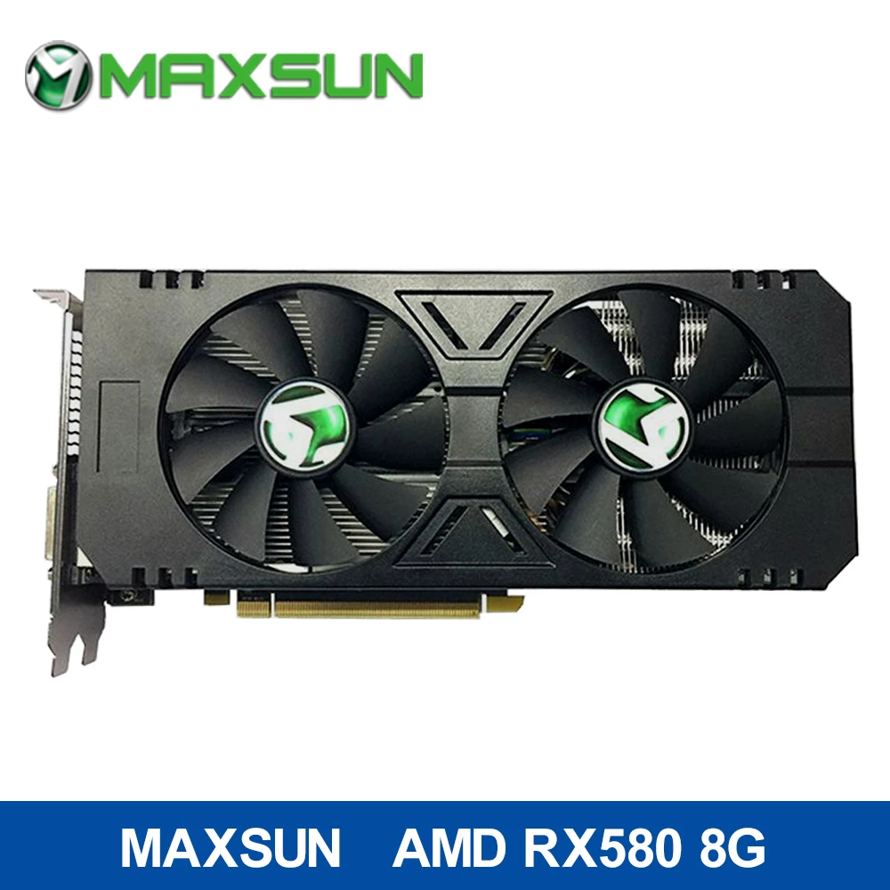 MAXSUN AMD RX580 8G Graphics card GDDR5 8000MHz 1257 1340MHz HashRate