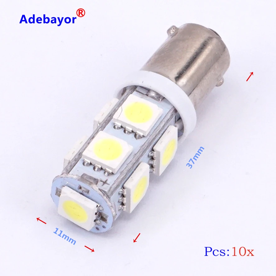 10 шт. Автомобильные светодиодные лампы BA9S t11 9SMD 6523 1895 W6W T4W 9 светодиодов smd 5050 12 В |