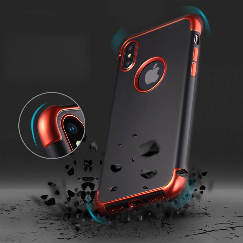 Силиконовый чехол для мобильного телефона iPhone 7 6 s 8 X Plus четыре угла шлифовальный