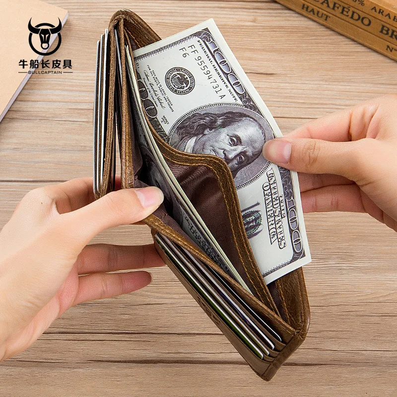 BULLCAPTAIN мужской бумажник из натуральной кожи премиум продукт бумажники для мужчин