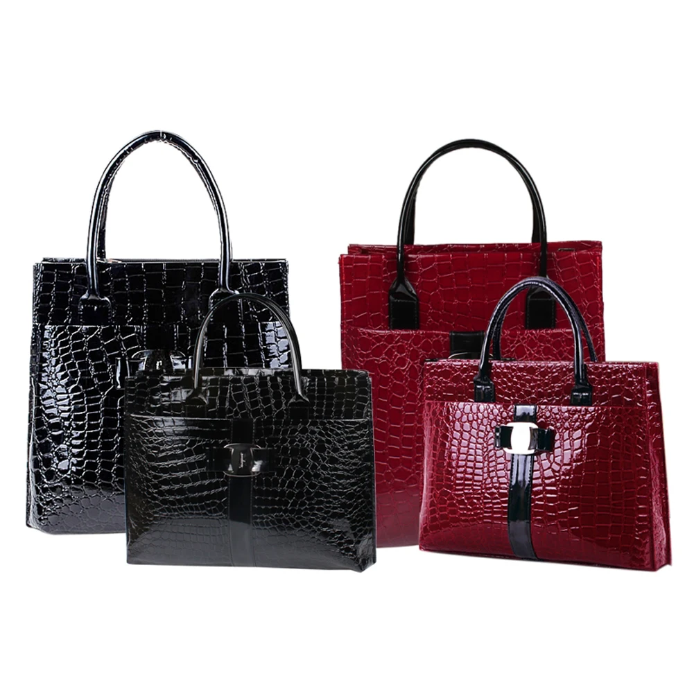 

Luxury OL Style Lady Handbag Women Crocodile Pattern PU Leather Shoulder Bag HB88