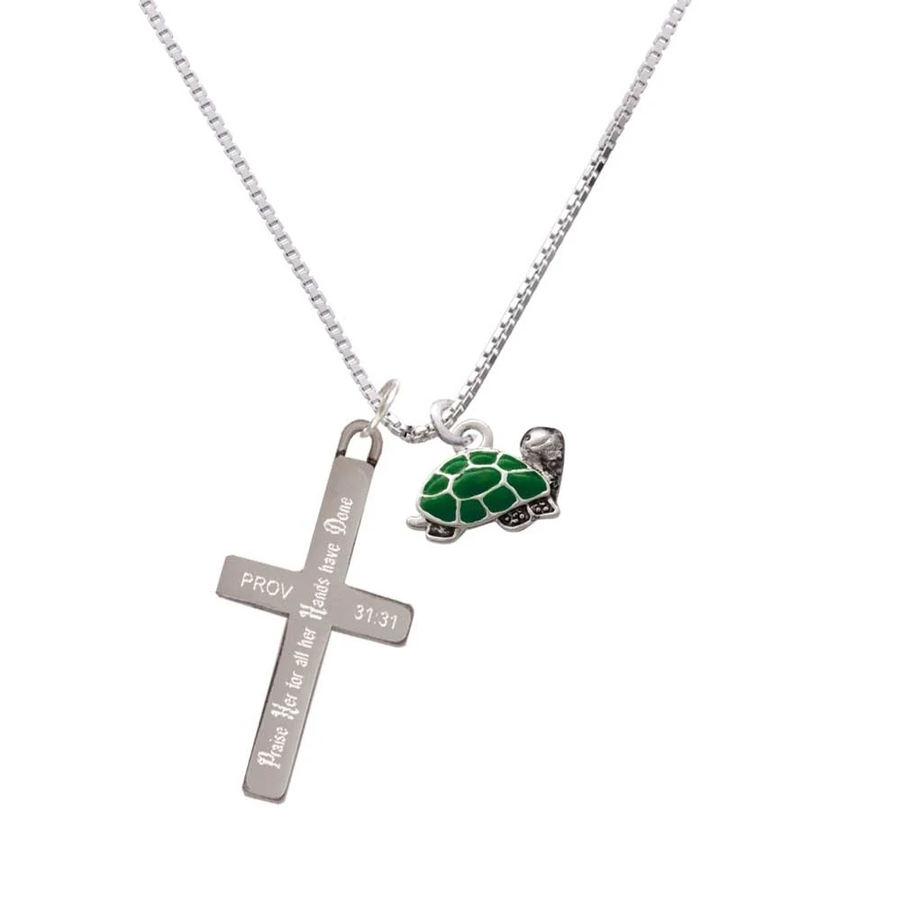 Turtle - Side - Praise Her - Cross Necklace
