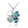 Austrian Crystal 4 four Leaf Leaves Clover pendant necklaces quality fashion jewelry dropshipping charms women accessories ► Photo 3/6