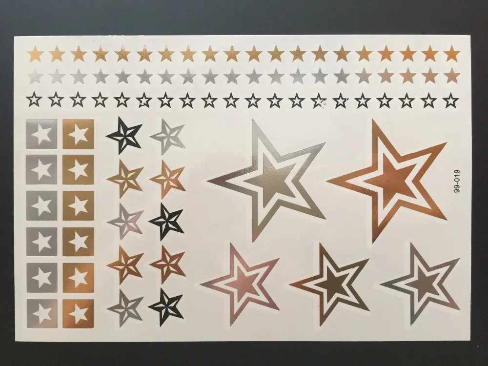 

Disposable Transfer Temporary Tattoos many star style Laser Transfer Tattoos Papers Color Laser Copier Art Decal