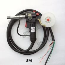 Нейлоновый корпус зубчатый ролик 180A MIG катушка пистолет толкатель подачи алюминиевый стальной сварочный фонарь 8 м кабель DIY