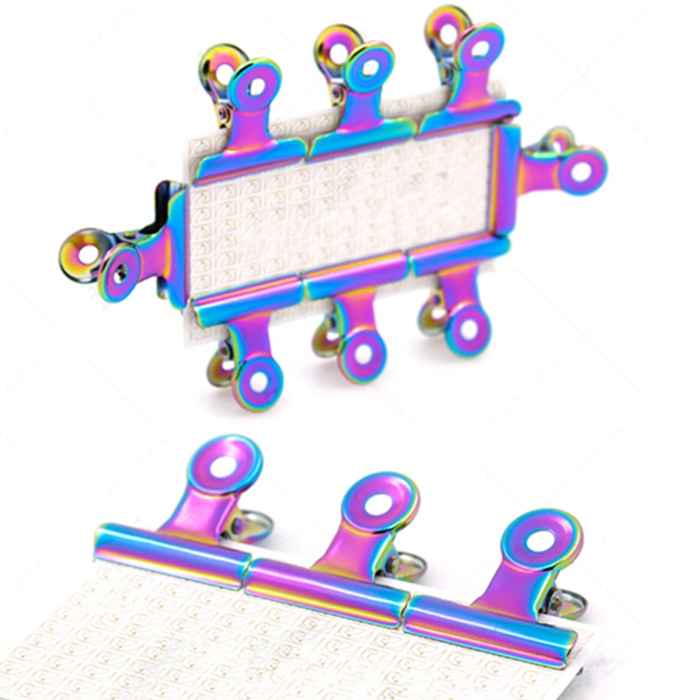 rainbow bulldog clips file paper money binder clamps
