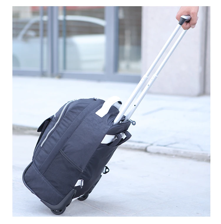 18 дюймов водонепроницаемый нейлон школьная сумка дорожная сумка с колеса тележки путешествия рюкзак