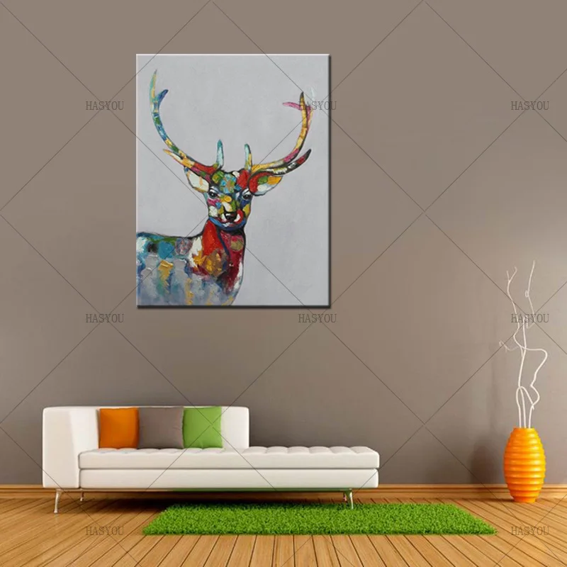 Noah-Hand-Painted-Wall-Art-Decoration-Picture-Modern-Abstract-Animal-Oil-Painting-Deer-Wall-Art-Canvas (3)