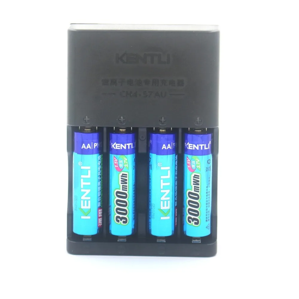 4 шт. KENTLI 1 5 в AA PH5 3000mWh PLIB литий ионная полимерная литиевая батарея + порта AAA