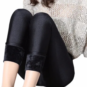 

Women Leggings Black Sexy Velvet Shining Leggings Winter Warm Thick Velvet Legging Lady Girls High Elastic Push Up Leggins Muje
