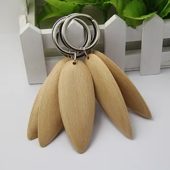 

Wholesale 600pcs Blank Wooden Key Chain DIY Promotion Customized Leaf Shape Key Tags Promotional Gifts -Free Shipping