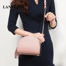 LANVERA Estilo Nuevas Mujeres de La Moda Bolsos de Cuero Genuino Sólido Silla Suave C * C Canal Versátil de Alta Calidad Bolsas de Mensajero
