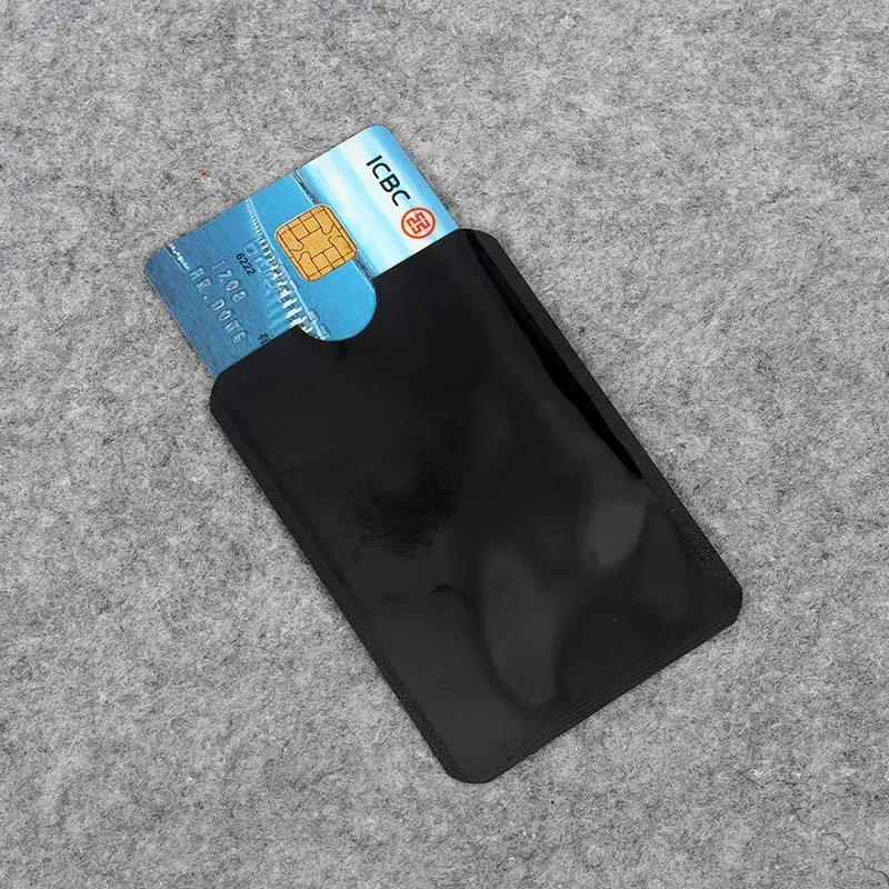

Black Anti Rfid Wallet Blocking Reader Lock Bank Card Holder Id Bank Card Case Protection Metal Credit Card Holder Aluminium