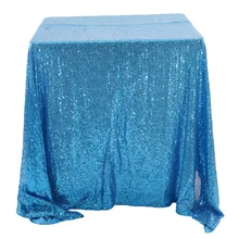 Бирюзовые Синие Блестящие скатерти с пайетками Обложка для свадьбы, памятные события украшения стола большого размера квадратные скатерти