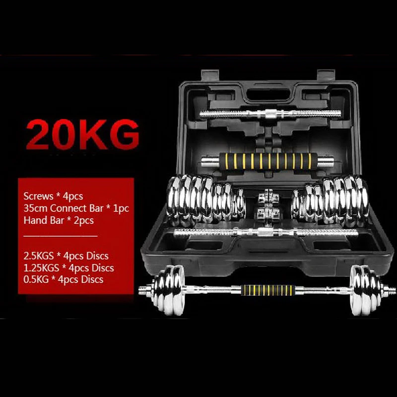 20kgs Electroplated Dumbbell with plastic Rack, fitness Exercise Equipment, fitness dumbbell