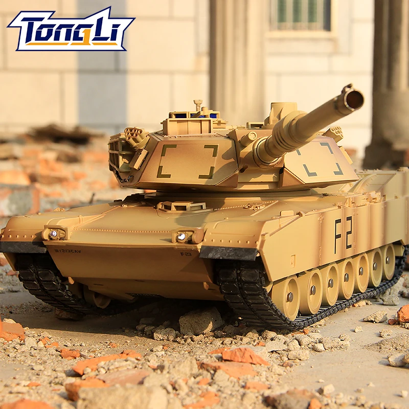 

Tongli Hobby grade 2.4G M1A2 Simulation High Quality battle model Toy Military Remote Control RC Tank 1/24
