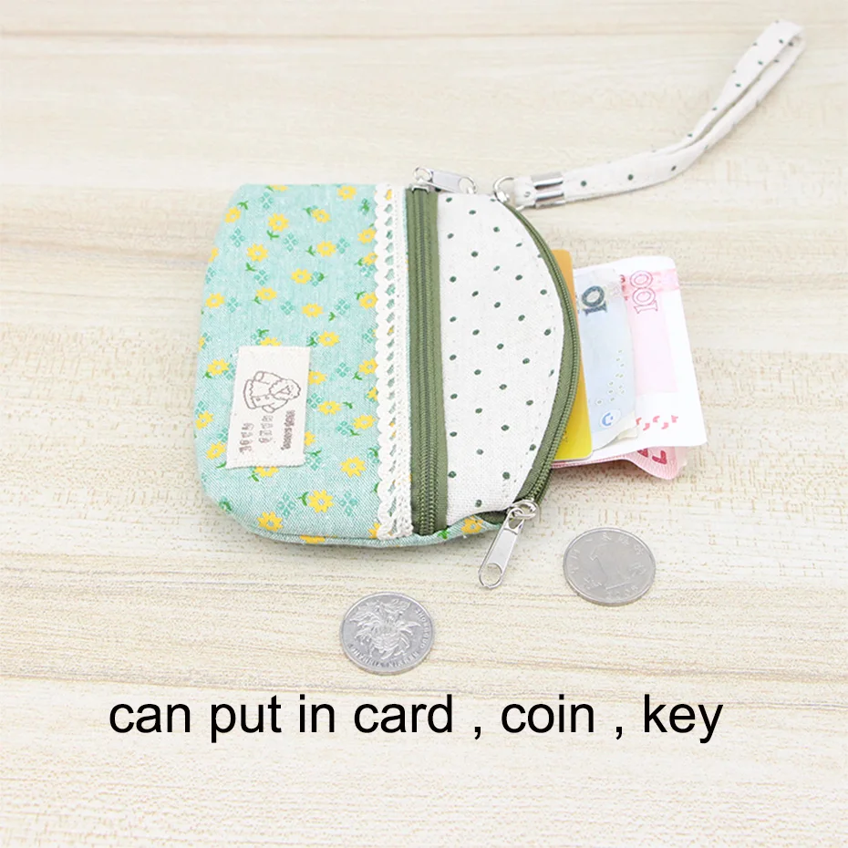 Katuner Свежий Цветочный Холщовый женский кошелек для монет, клатч сумочка для ключей, Детская сумочка для карточек, кошельки для девочек Porte Monnaie KB006