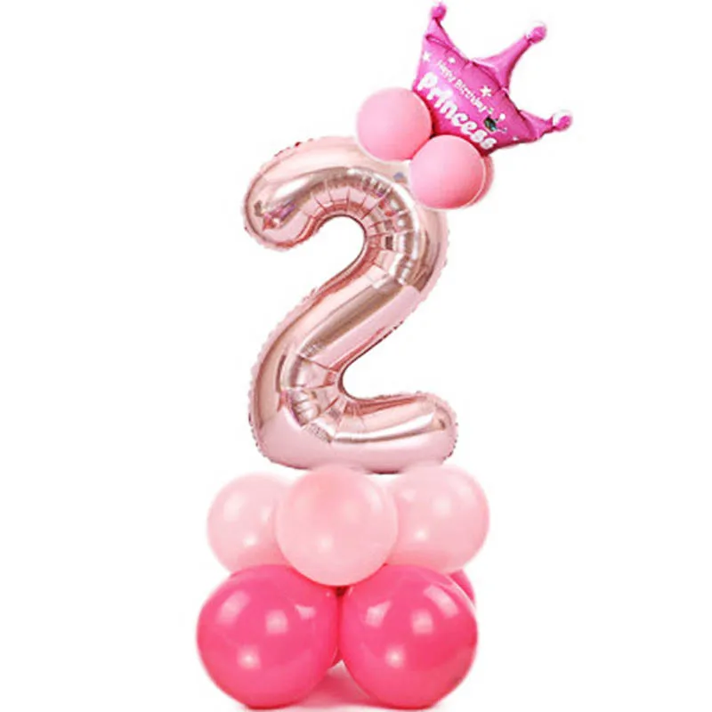 Воздушные шары из фольги с цифрами Tronzo, 13 шт., воздушные шары для первого дня рождения, украшения для вечеринки в честь Дня Рождения, детский душ, Свадебный фольгированный шар - Цвет: ROSE GOLD 2