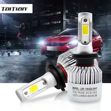 Taitian 2 Pcs 72 W 8000LM COB 6500 K 12 V h1 car luz de nevoeiro h3 turbo auto h4 super branca h7 levou farol h11 soquete para lâmpada lada