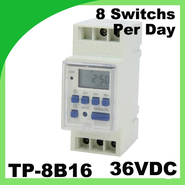 

Microcomputer Timer Switch JF-15B / TP-8B16 DC 36V Din Rail Weekly Programmable digital time relay Street lamp controller