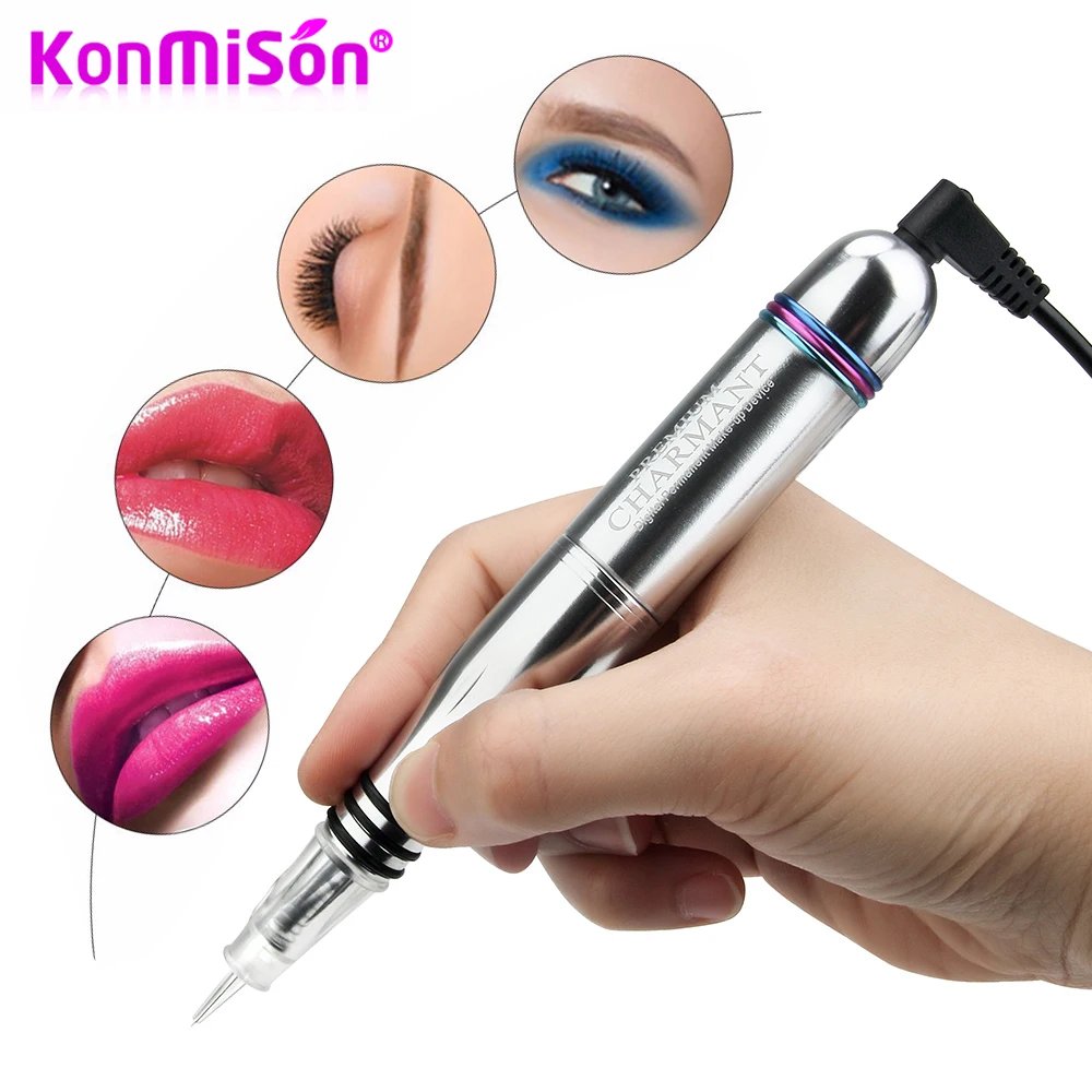 

Konmison Permanent Makeup Digital Pen Professional Eyebrow Lip Eyeliner Tattoo Machine Set + Microblading Gun Cartridge Needles