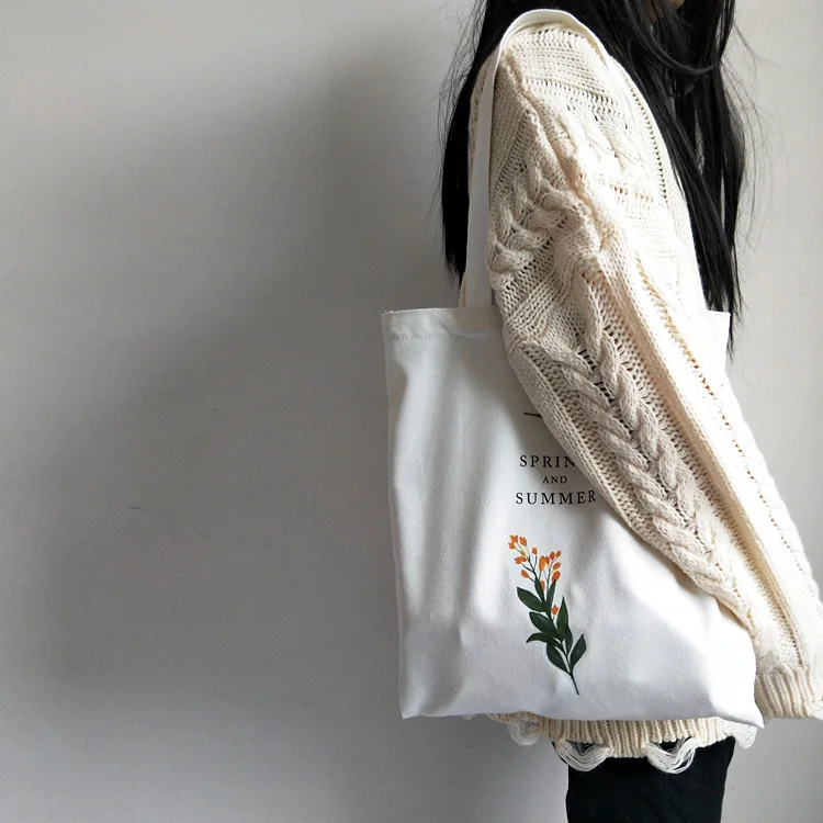 Moda floral fresco bolsas de lona feminina