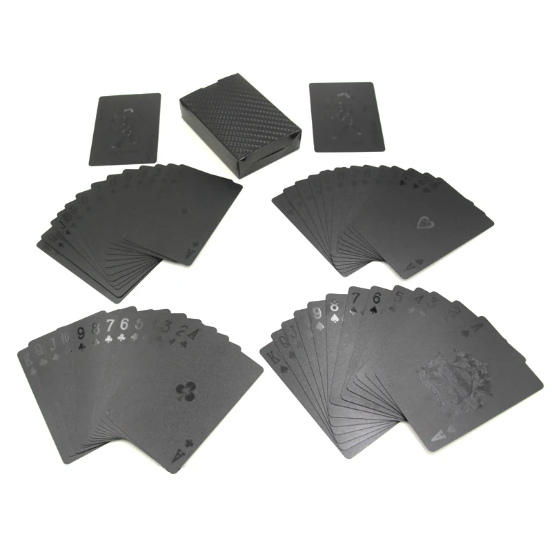 

Black Plastic 3D Print Foil Poker Cards Magic Tricks PET Environmental Friendly Playing Cards Cards-Advanced Plastic Poker