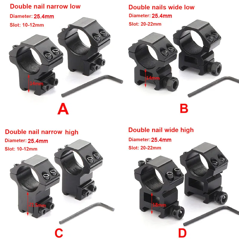 1 комплект = 2 шт. принадлежности для охоты, оружие прицел крепления 25,4 мм кольца для 11/20 мм Rail Открытый Кемпинг прокатки планка Вивера крепление