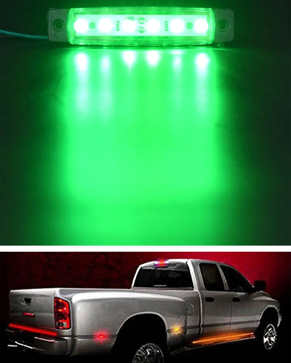 2 шт. светодиодный огни для грузовиков декоративное освещение 12 V 24 V грузовик автомобили сигнальная лампа светодиодный мерцающий