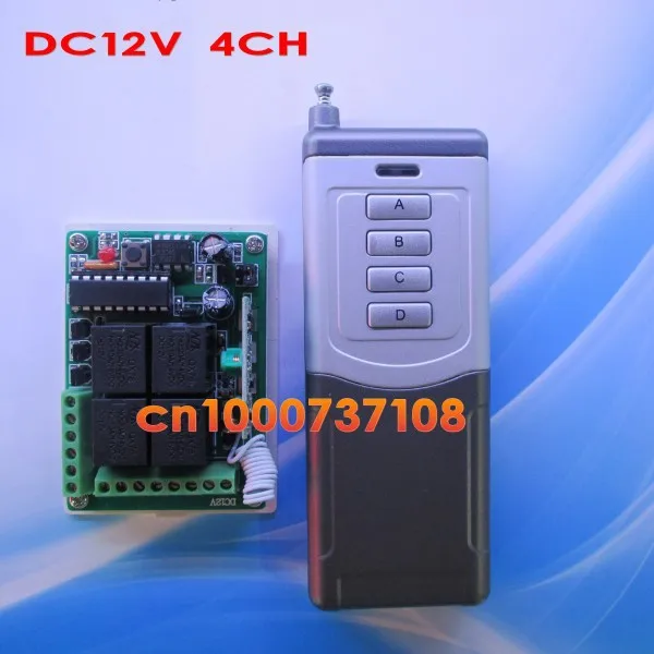 

HOT DC12V 10A 4 ch digital wireless remote control switch Long distance transmitter and receivers appliances home
