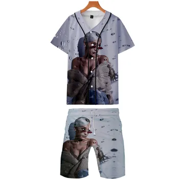 

Ariana Grande 3D print Fashion casual cool man 2 Pic Set Basic Summer comfortable kpop Street Baseball shirt+Short Pants Sets