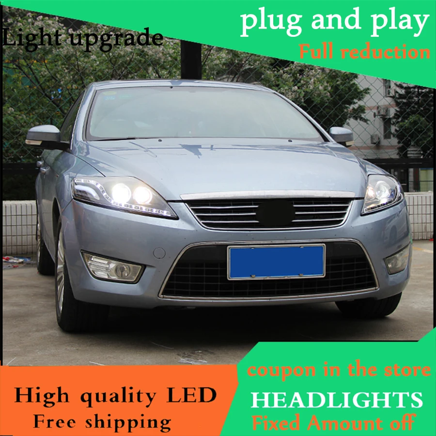Автомобильный Стайлинг Головной фонарь чехол для Ford Mondeo 2007 2012 фары светодиодные