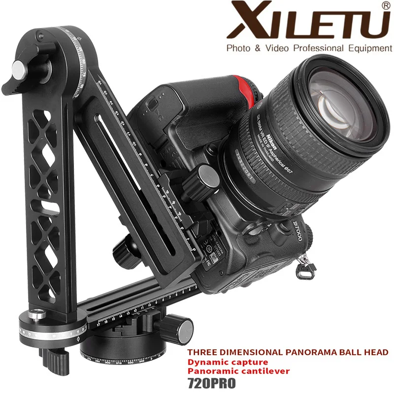 

XILETU 720PRO 360 Degree Coverage Multi-function Lengthen Plate Nodal Slide Rail For Digital Camera
