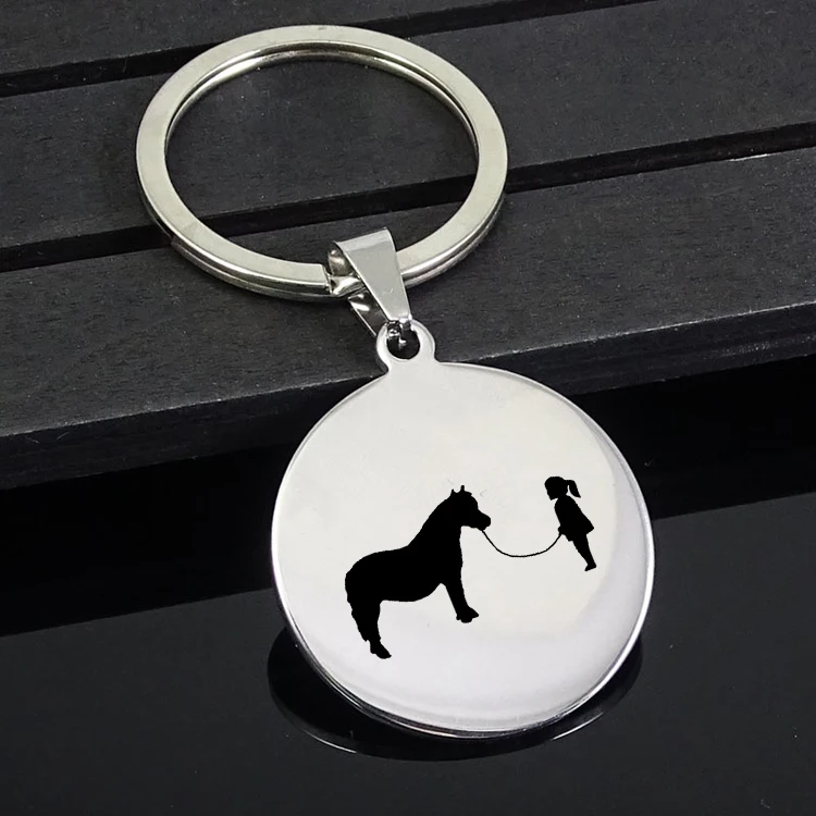 

Lovely Gril Keychain Mini Horse Disc Keychains Jewelry for Men and Women Drop Shipping YP7356