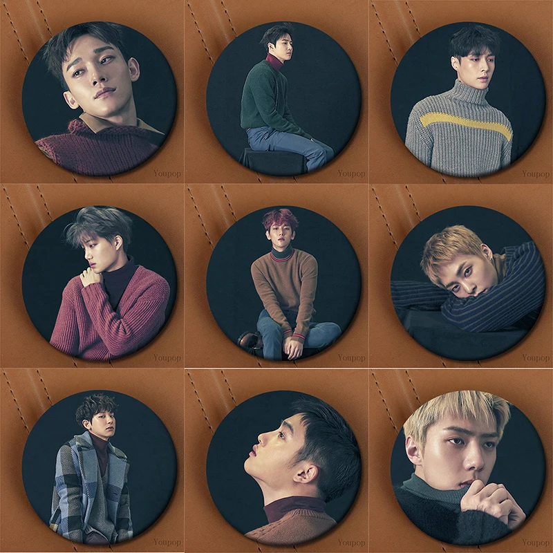 

Youpop Kpop Korean EXO EXO-K EXO-M 2016 Winter Special Album For Life Pins Badge Accessories K-POP Brooches