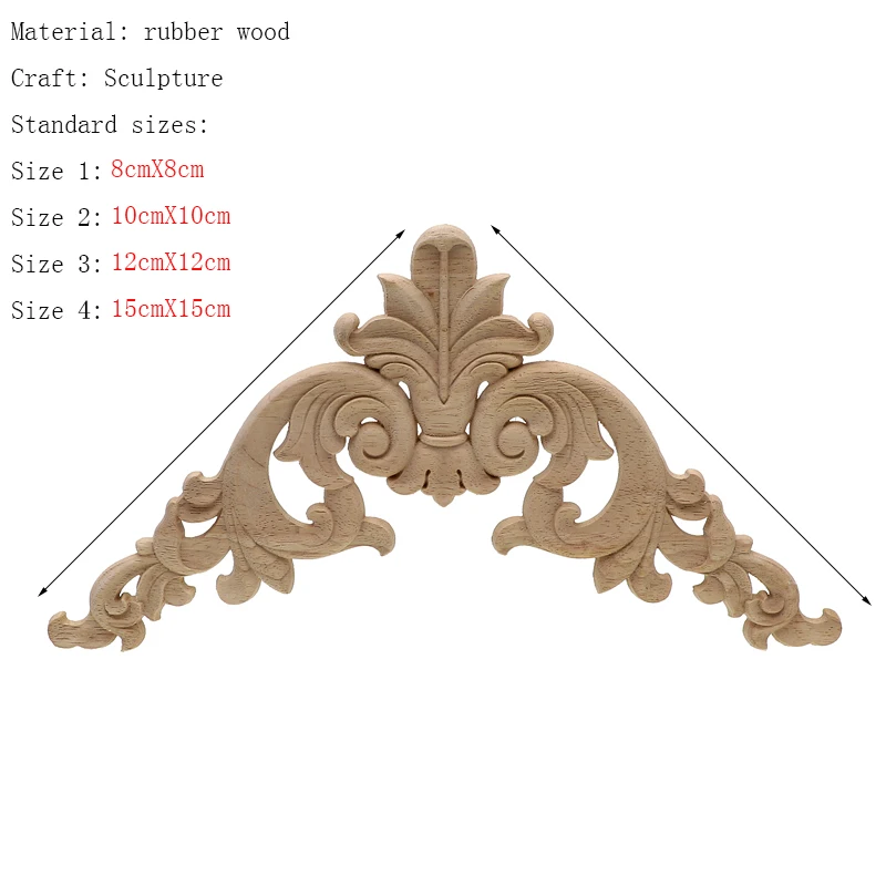 Рамка двери шкафа декоративные фигурки деревянные аппликации для мебели Неокрашенный резной угловой Onlay украшения дома аксессуары