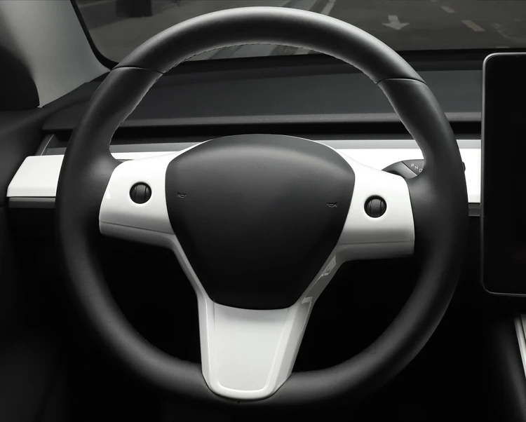 Decorativo do Volante do Carro para Tesla Luckeasy Remendo Modelo Volante Acessórios Quadro Decorativo Vermelho - Branco 3 Abs 20 para tesla modelo 3 abs volante acessórios