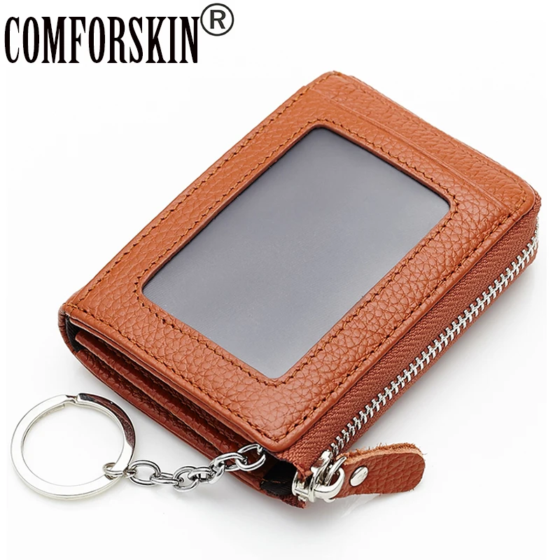 

New Arrival Fashion Square Shape Key Wallet Genuine Leather Multifunctional Coin Purse 5 Color On sale