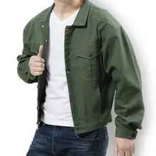 Весенняя и Осенняя мужская куртка большого размера, Мужская Корейская версия, Свободная Повседневная джинсовая куртка, цвет черный/армейский зеленый, размер L-7XL
