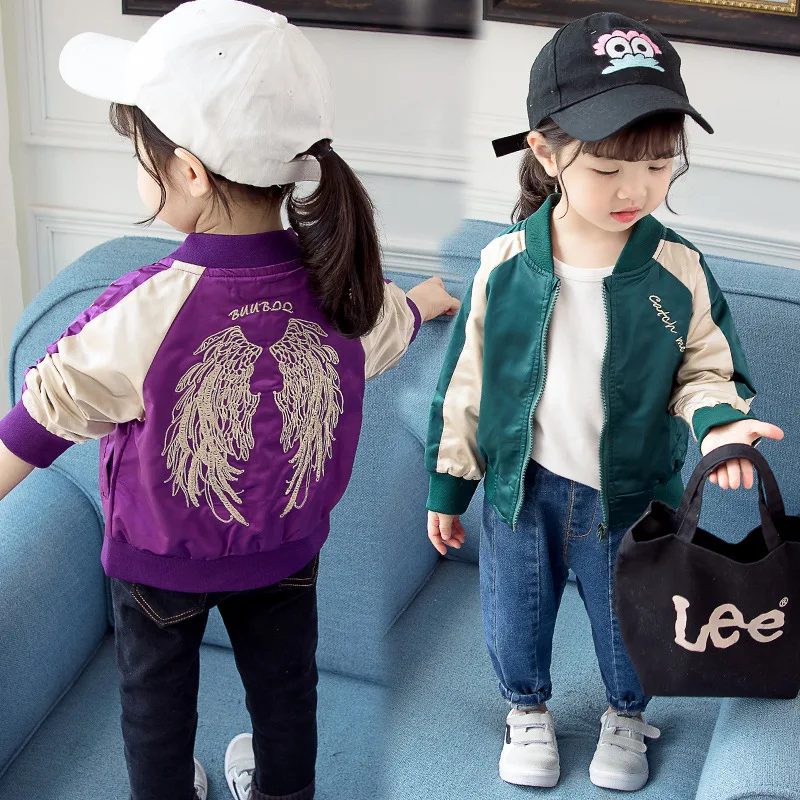 

Fashion cool 2019 new style baseball children jacket hot sale high quality embroidery wing coat
