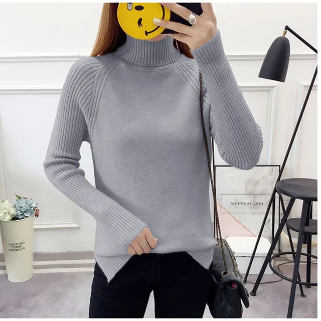 Korean Turtleneck Sweater Women 2018 Autumn Winter Solid Knitted ...