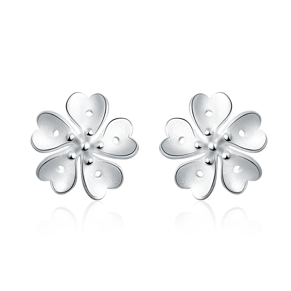 

Russian Popular Daisy Stud Earring Pure 925 Sterling Silver Siver Matte Surface Flower Woman OL Stylish Jewelry Factory Price