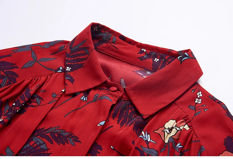 CISULI шелк тутового шелкопряда блузки женские рубашки шелковый креп ткань натуральный шелк с цветочным принтом