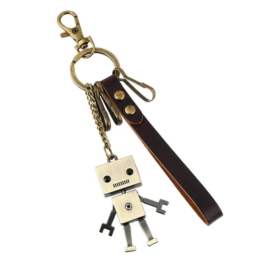 

Alloy Robot Retro Cowhide Key Chain Girl Bag Pendant