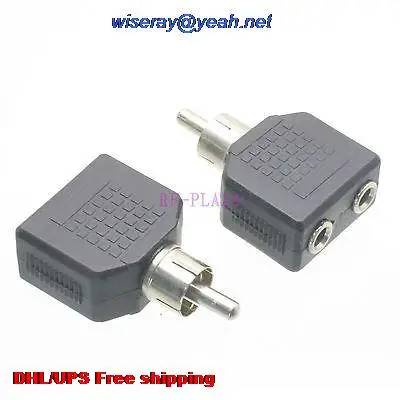 DHL/EMS 200pcs Adapter RCA TV male to 2x 3.5mm female stereo Y splitter audio Video with one year warranty -a4 |